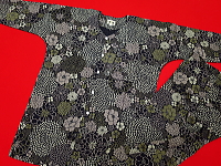 義若オリジナル鯉口シャツ ダボシャツ 菊花紋様 黒